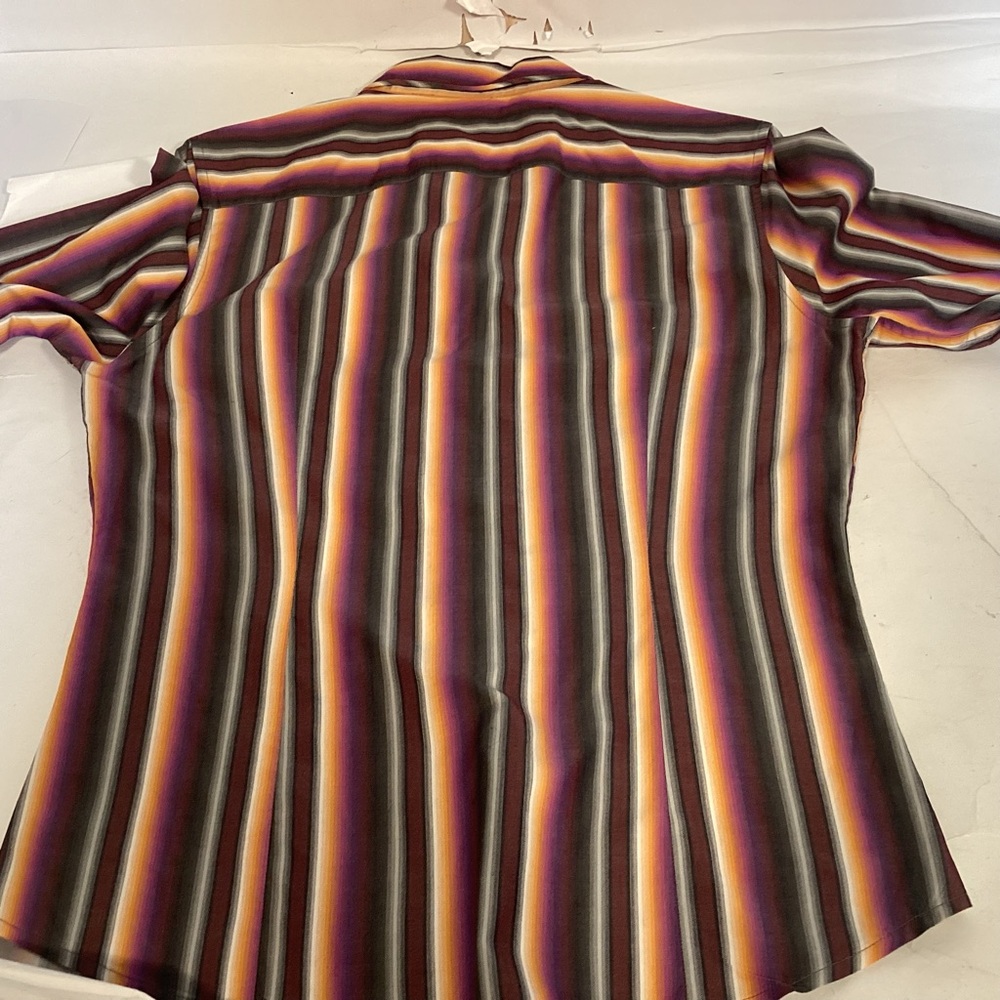 Robert Graham Women’s Multi Colored Striped Button Down Long Sleeve Shirt Sz 12 - Picture 13 of 16
